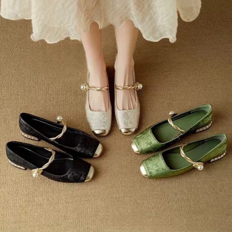 Scarlett | Retro Zielone Buty Mary Jane - Pootivo