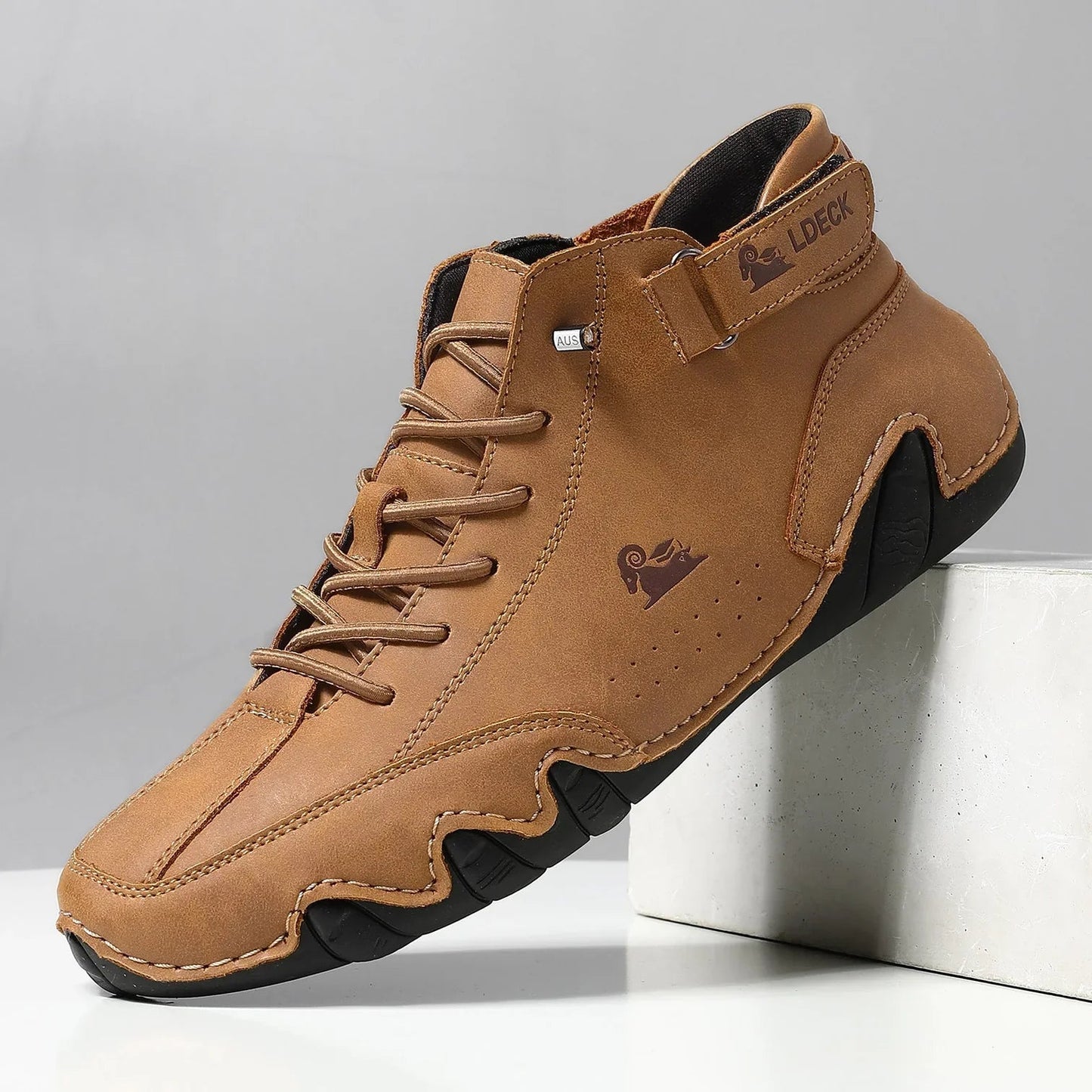 Averno Buty Skórzane Za Kostkę Casual - Trzewiki Sznurowane - Pootivo