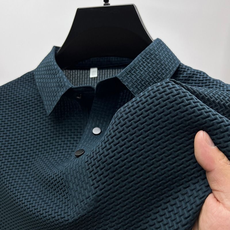 Blake Heren Poloshirt Met Wafelpatroon – Ademend en Licht, Geschikt Voor Golf en Tennis, Met Kraag - Pootivo