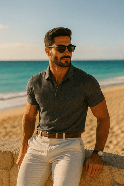 Blake Heren Poloshirt Met Wafelpatroon – Ademend en Licht, Geschikt Voor Golf en Tennis, Met Kraag - Pootivo
