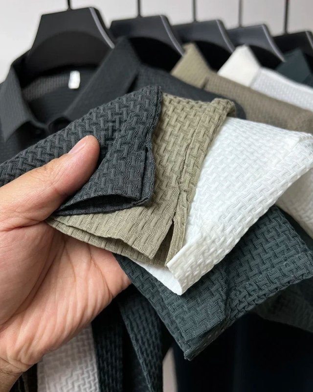 Blake Heren Poloshirt Met Wafelpatroon – Ademend en Licht, Geschikt Voor Golf en Tennis, Met Kraag - Pootivo