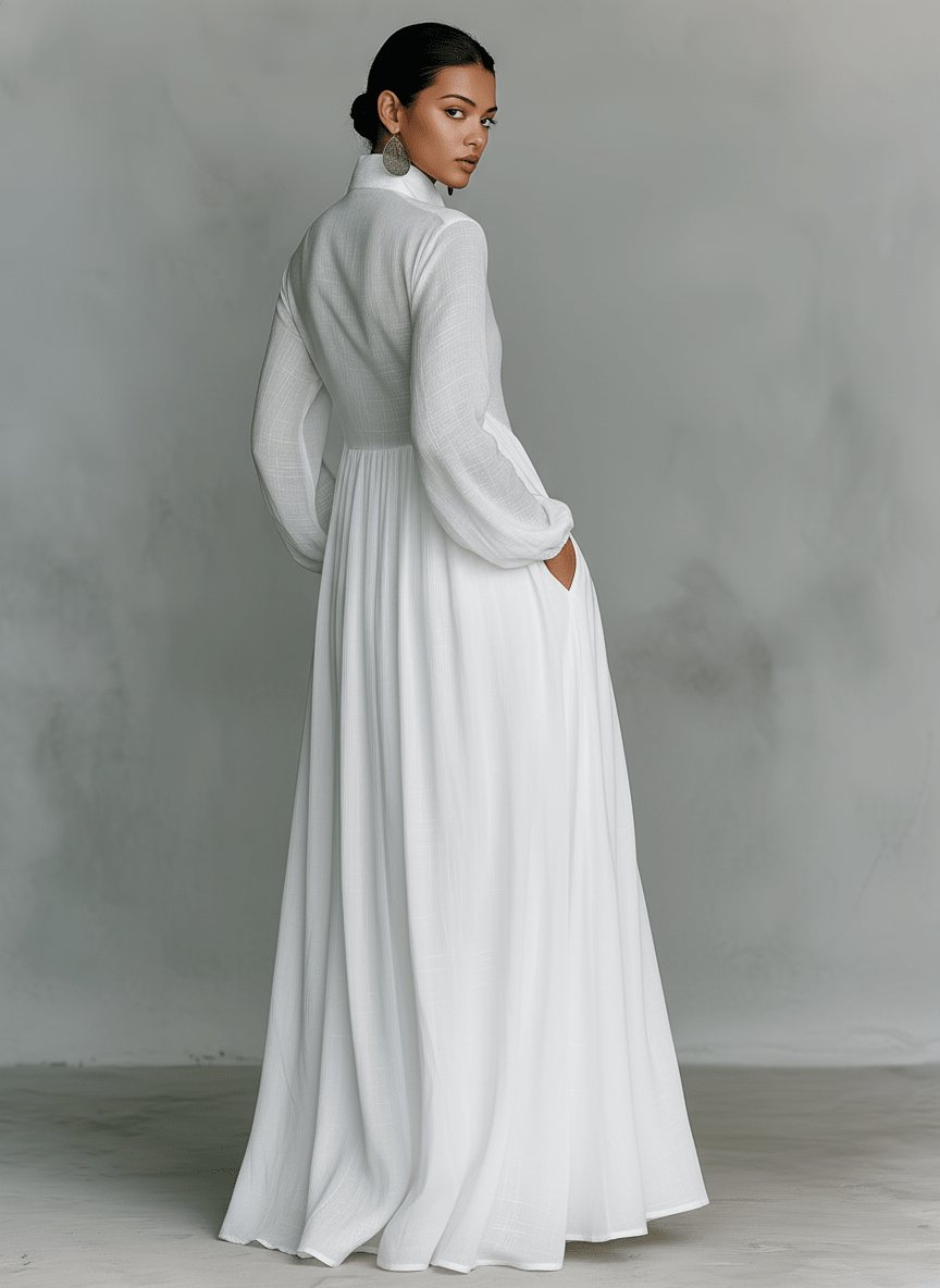 Chloe | Minimalistyczna Lniana Sukienka Maxi - Pootivo