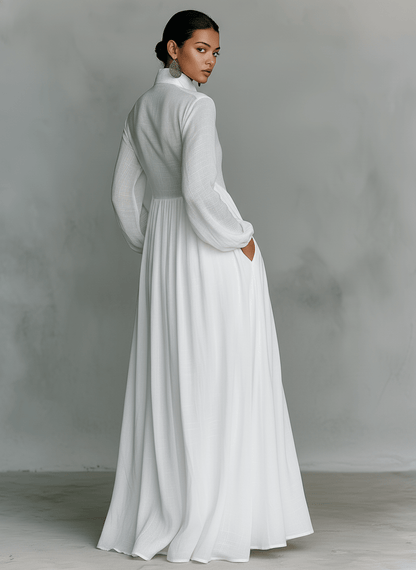 Chloe | Minimalistyczna Lniana Sukienka Maxi - Pootivo