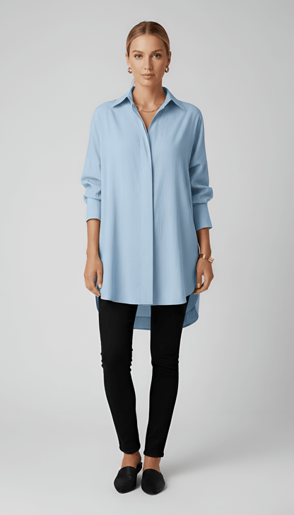 Chloe | Oversize Minimalistyczna Koszula Damska Długa - Pootivo