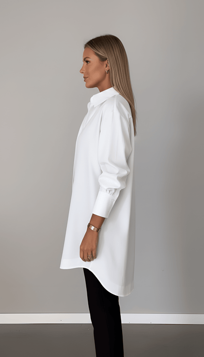 Chloe | Oversize Minimalistyczna Koszula Damska Długa - Pootivo