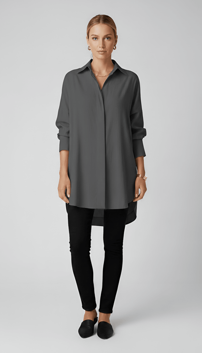 Chloe | Oversize Minimalistyczna Koszula Damska Długa - Pootivo