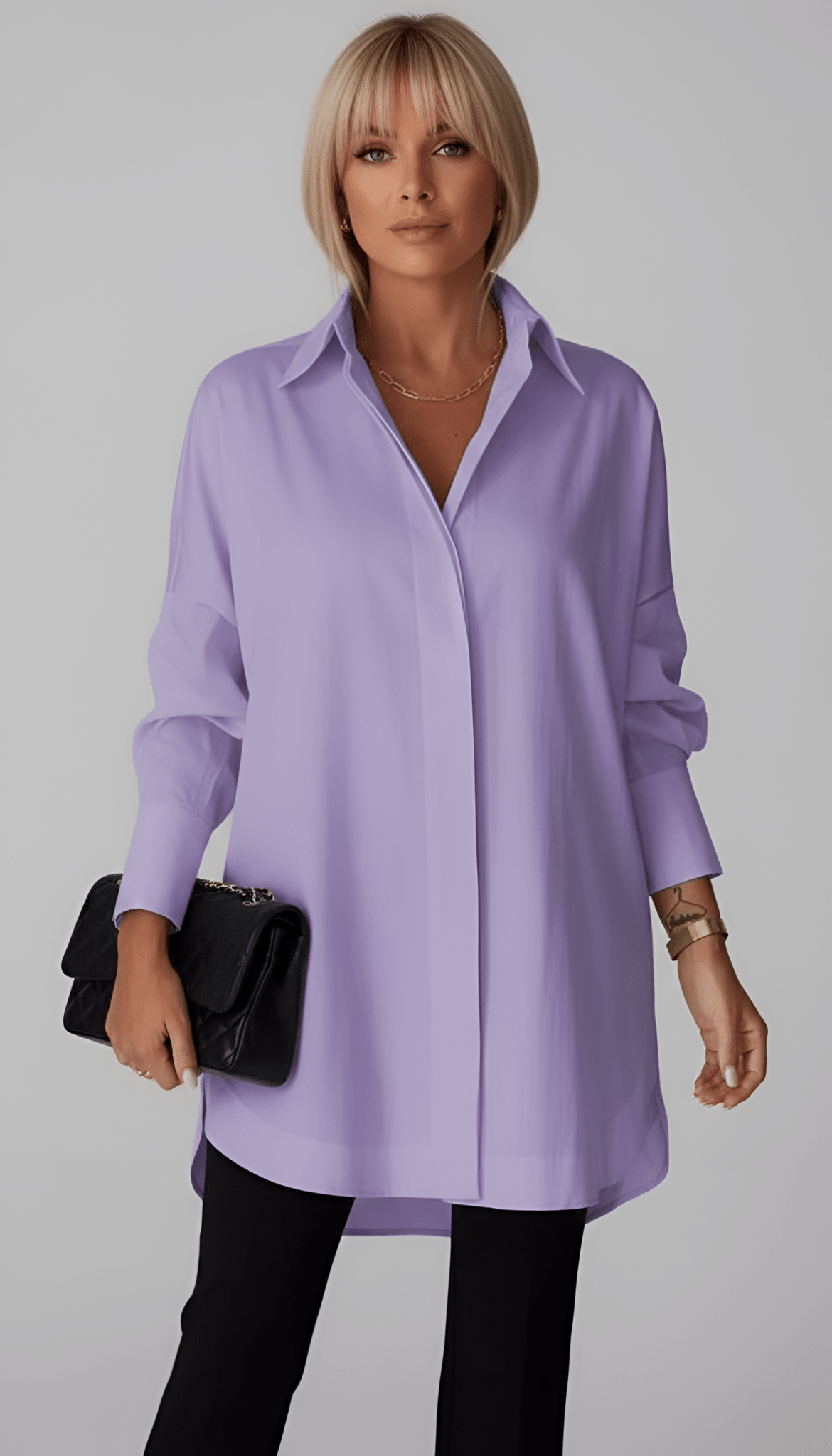 Chloe | Oversize Minimalistyczna Koszula Damska Długa - Pootivo