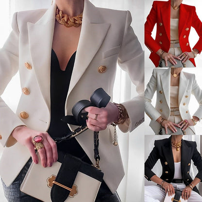 Corvana | Marynarka Damska ze Złotymi Guzikami – Elegancki Blazer Żakiet - Pootivo