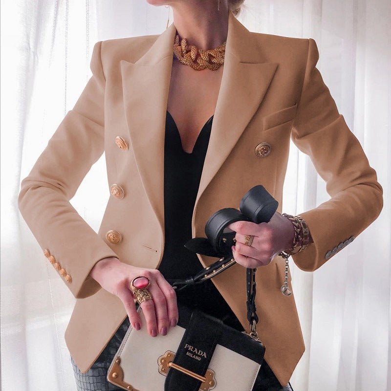 Corvana | Marynarka Damska ze Złotymi Guzikami – Elegancki Blazer Żakiet - Pootivo