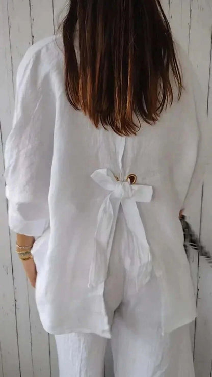 Delilah | Zwiewna Lniana Koszula Oversize Letnia - Pootivo