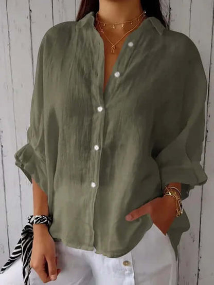 Delilah | Zwiewna Lniana Koszula Oversize Letnia - Pootivo