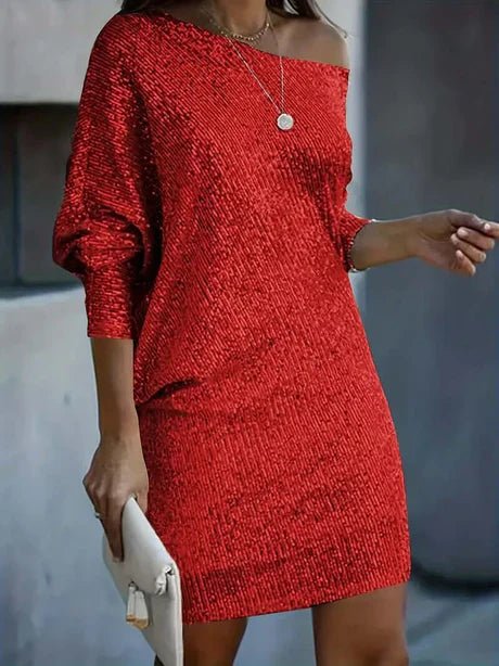 Hannah Sukienka Wieczorowa Cekiny – Off - Shoulder Mini - Pootivo