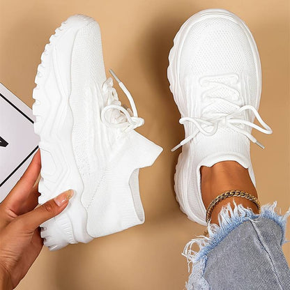 Kloriva Sneakersy Damskie na Platformie – Lekkie Buty Wsuwane z Oddychającą Cholewką i Wkładką - Pootivo