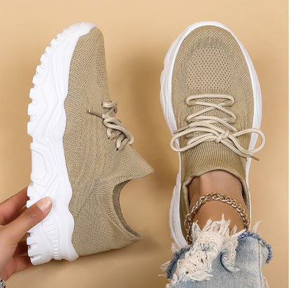 Kloriva Sneakersy Damskie na Platformie – Lekkie Buty Wsuwane z Oddychającą Cholewką i Wkładką - Pootivo