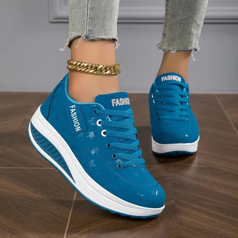 Manvia Sneakersy Damskie na Platformie z Antypoślizgową Podeszwą i Sznurowaniem – Lekkie Przewiewne Buty - Pootivo