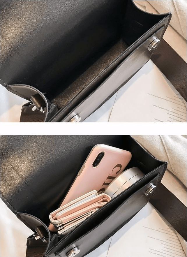 Margaux | Skórzana Torebka Crossbody z Szerokim Paskiem - Pootivo