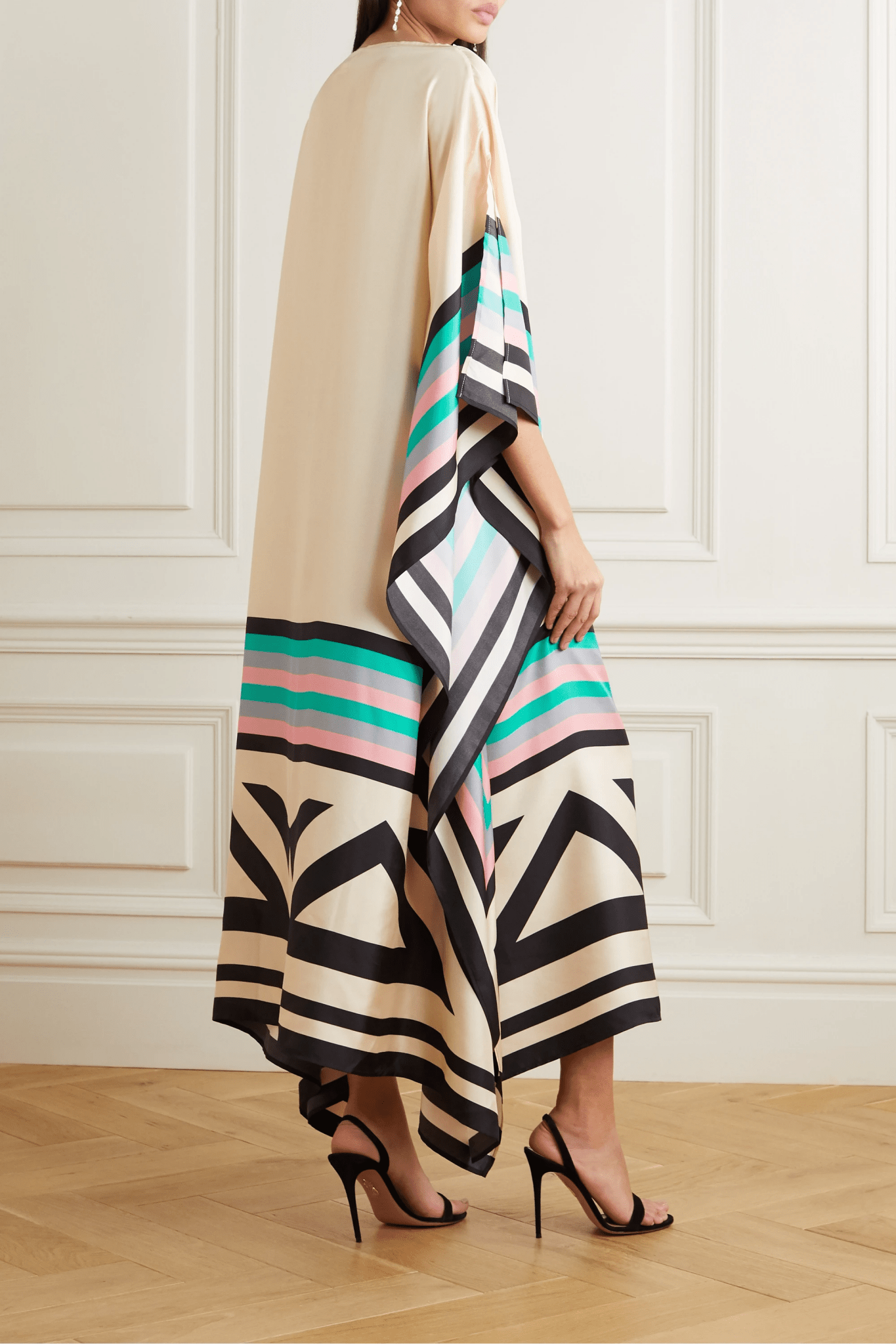 Maribel | Zwiewna Asymetryczna Sukienka Color Block Boho - Pootivo
