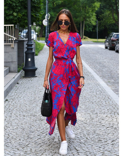 Mirelle Sukienka Kopertowa Midi W Kwiaty Letnia - Pootivo