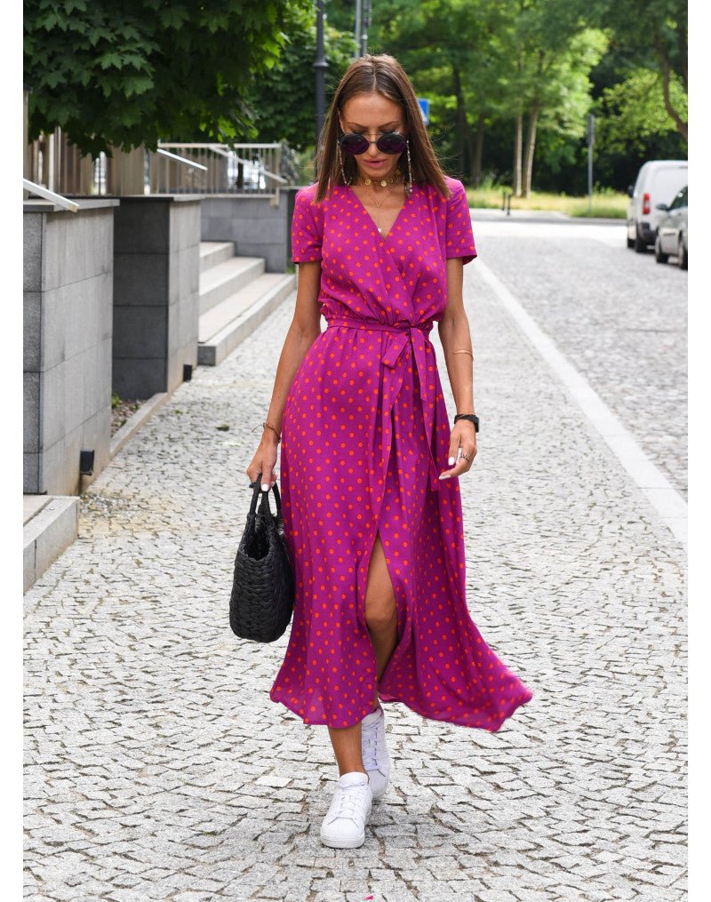 Mirelle Sukienka Kopertowa Midi W Kwiaty Letnia - Pootivo