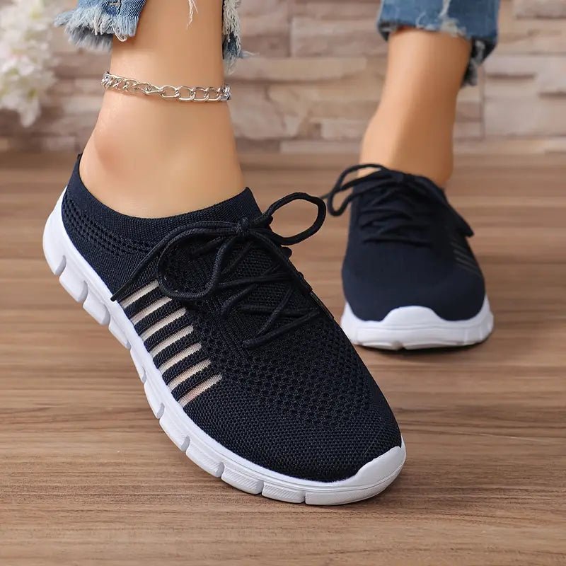 Nova | Oddychające Elastyczne Sneakersy Z Paskami Na Co Dzień - Pootivo