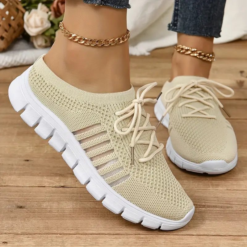 Nova | Oddychające Elastyczne Sneakersy Z Paskami Na Co Dzień - Pootivo
