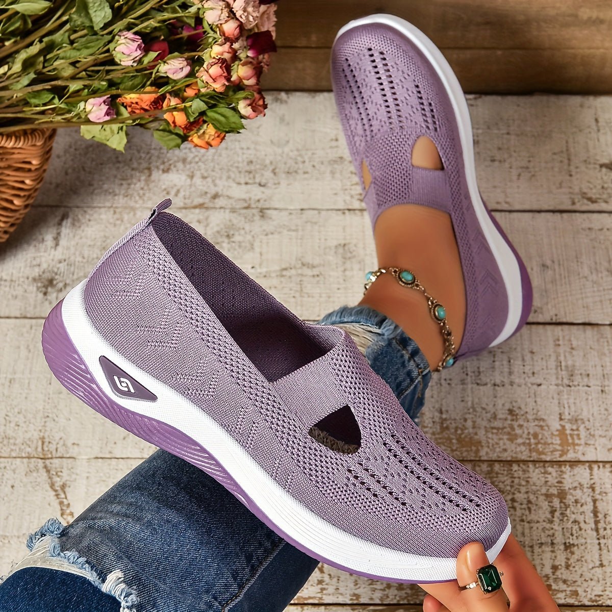 Nuvèa Buty Damskie Wsuwane z Amortyzacją – Wygodne Sneakersy Bez Sznurówek - Pootivo