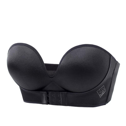 Nuvelia Biustonosz bez Ramiączek Push - Up Damski – Strapless Stanik z Zapięciem z Przodu i Efektem Push - Up - Pootivo