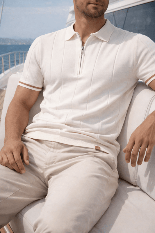 Owen Koszulka Polo Męska Dzianina – Elegancka Polo z Zamkiem Bawełna Prążkowana - Pootivo