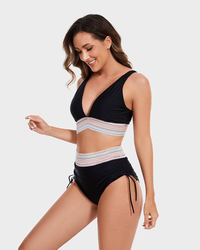 Rivèa Bikini z Wysokim Stanem Damskie Modelujące Push Up – Kostium Kąpielowy Wyszczuplający - Pootivo