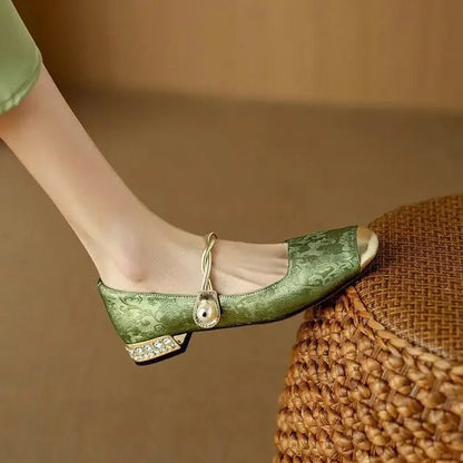 Scarlett | Retro Zielone Buty Mary Jane - Pootivo