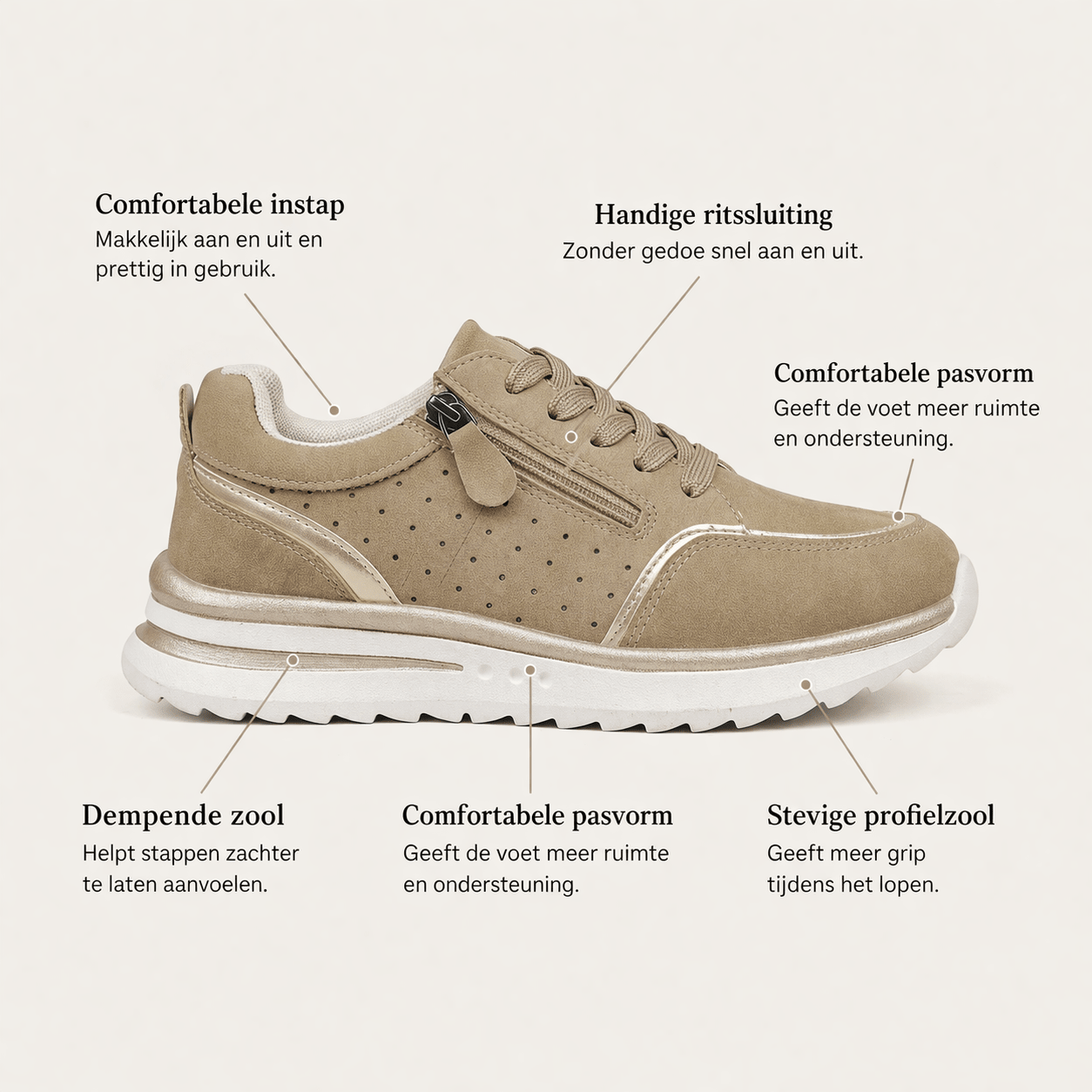 Sienna | Lekkie Oddychające Sneakersy Na Co Dzień - Pootivo