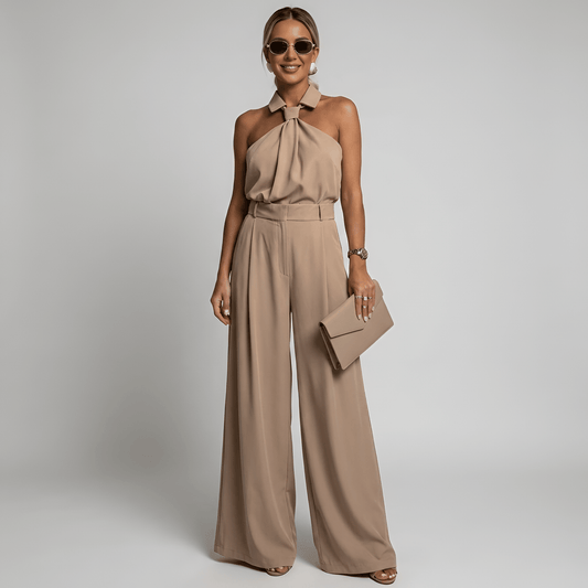 Sienna | Zwiewny Minimalistyczny Kombinezon Palazzo Letni - Pootivo