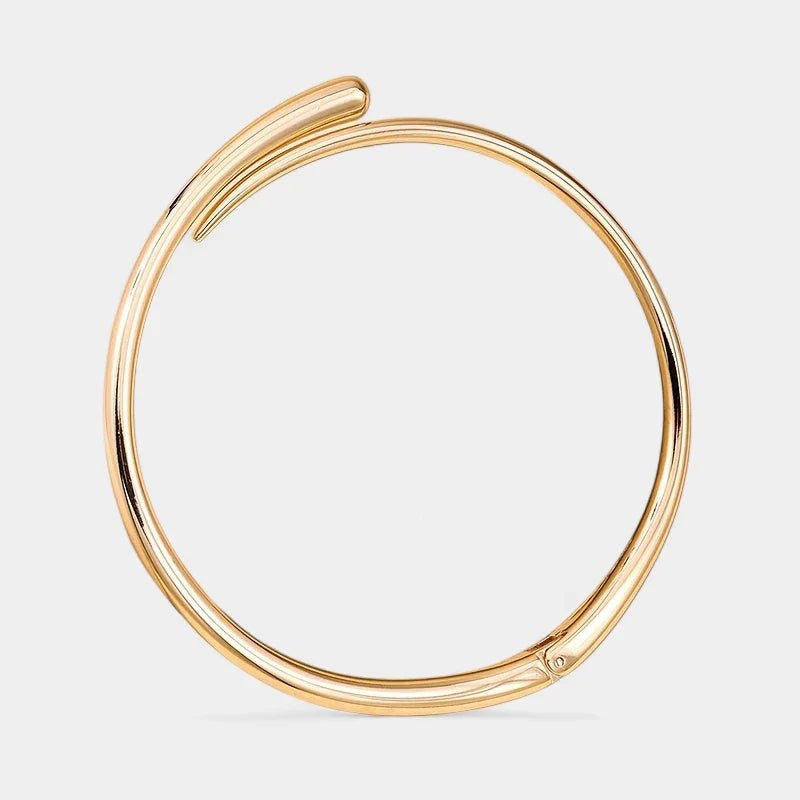 Simone | Sztywny Złoty Naszyjnik Choker - Pootivo