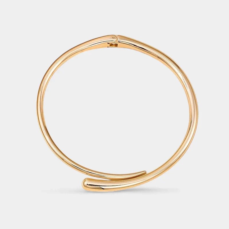 Simone | Sztywny Złoty Naszyjnik Choker - Pootivo