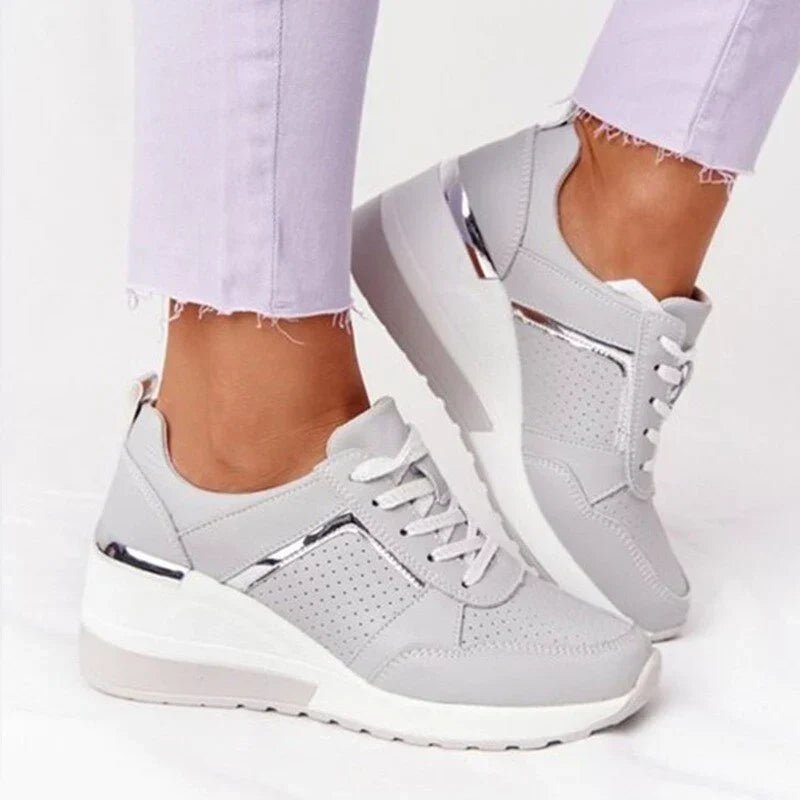 Stelvora Sneakersy Damskie na Platformie z Sznurówkami – Wygodne Buty Sportowe na Koturnie - Pootivo