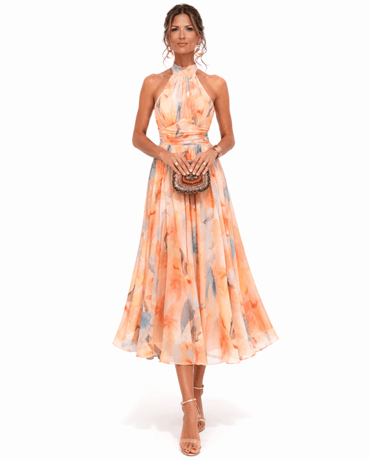 Velmira Sukienka Maxi Damska Halter Elegancka - Pootivo
