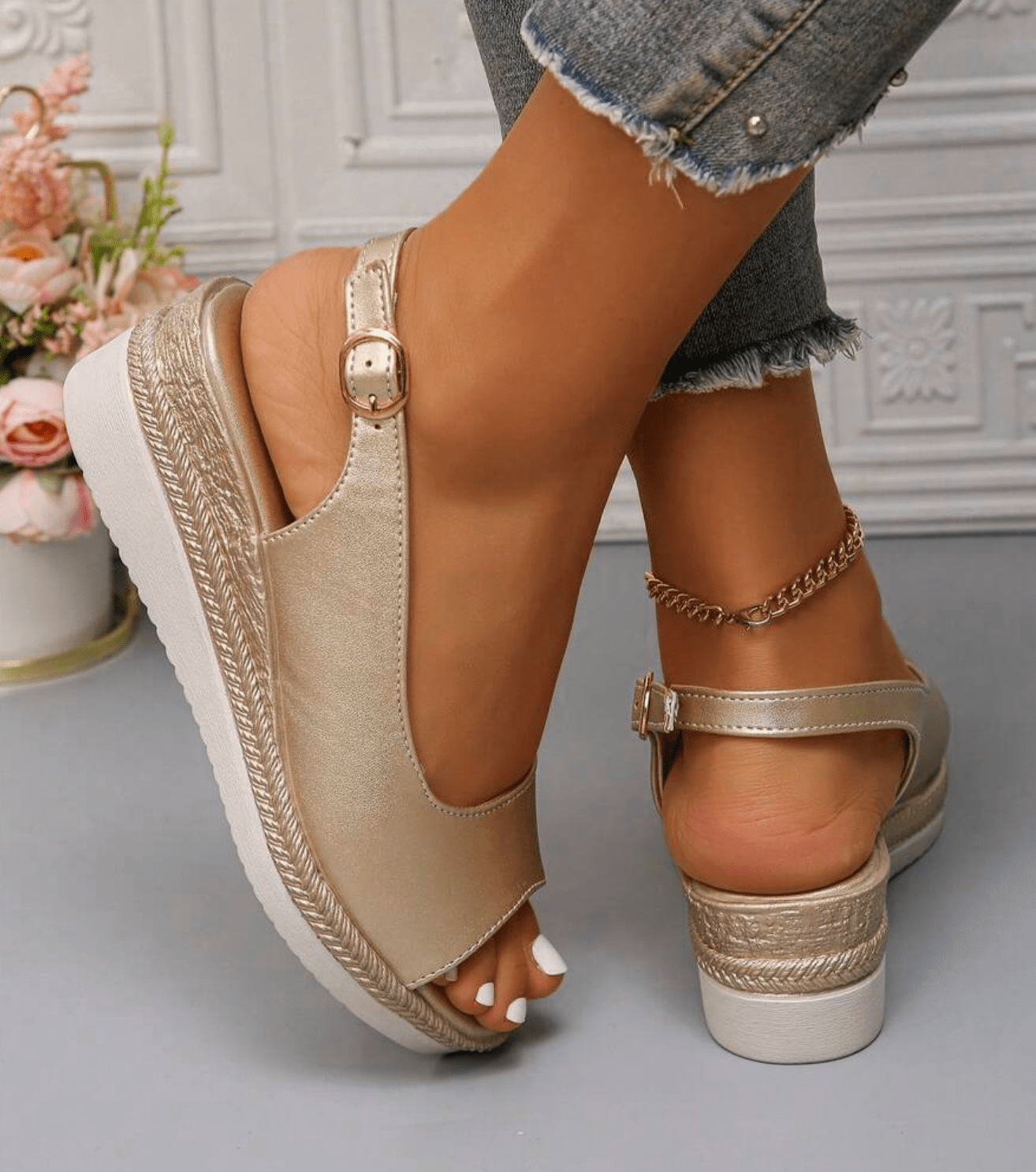 Velmora Sandały Damskie Na Koturnie Slingback – Sandały Letnie - Pootivo